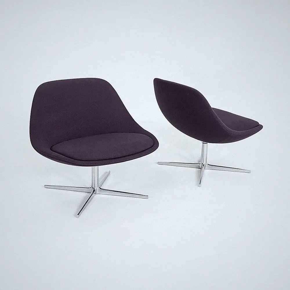 2010s Pair of Noé Duchaufour-Lawrance Chiara Swivel Lounge Chairs for Bernhardt
