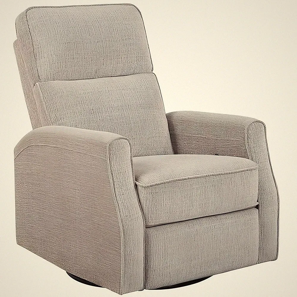 Beige Upholstered Swivel, Glider, and Recliner Chair (2-Pack)