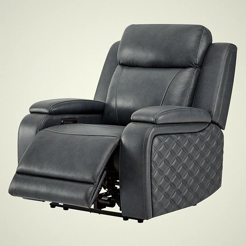 CHITA Genuine Leather Power Recliner Chairs, Zero Gravity Recliner w/ Headrest