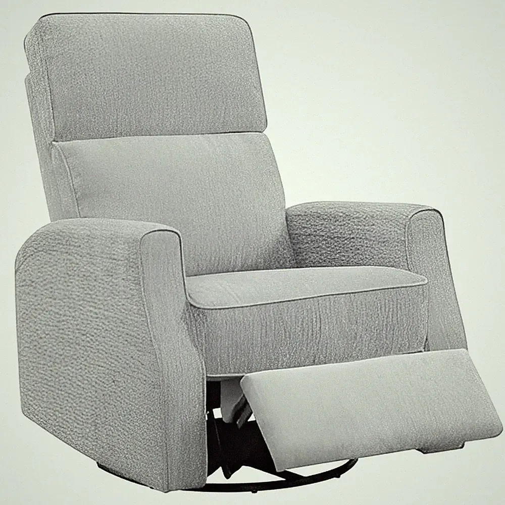 Grey Upholstered Swivel, Glider, and Recliner Chair (2-Pack)
