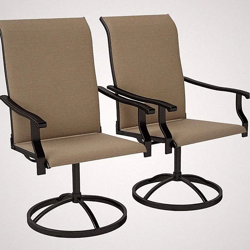 Outdoor Patio Swivel Chairs Set of 2 High Back Dining Chairs All-Weather Mesh