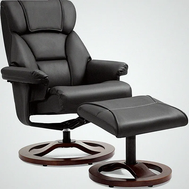 Trule Leather Swivel Recliner Chair With Ottoman Ergonomic for Living Room Home